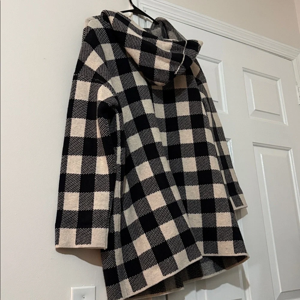 J. Jill Black and Cream Plaid Teddy Jacket - Picture 5 of 12